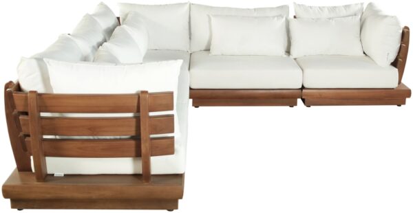 Mirella 149.75" Water Resistant Fabric Upholstered 5pc. Outdoor Patio Modular Sectional