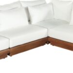 Mirella 149.75" Water Resistant Fabric Upholstered 5pc. Outdoor Patio Modular Sectional