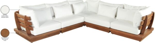 Mirella 149.75" Water Resistant Fabric Upholstered 5pc. Outdoor Patio Modular Sectional