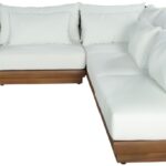 Mirella 112" Water Resistant Fabric Upholstered 5pc. Outdoor Patio Modular Sectional