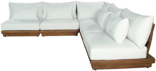 Mirella 112" Water Resistant Fabric Upholstered 5pc. Outdoor Patio Modular Sectional