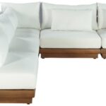 Mirella 112" Water Resistant Fabric Upholstered 5pc. Outdoor Patio Modular Sectional