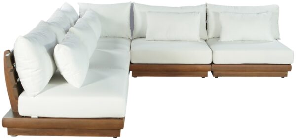 Mirella 112" Water Resistant Fabric Upholstered 5pc. Outdoor Patio Modular Sectional