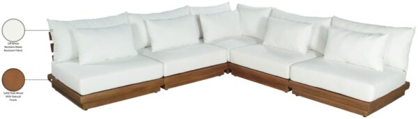 Mirella 112" Water Resistant Fabric Upholstered 5pc. Outdoor Patio Modular Sectional