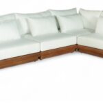 Mirella 149.75" Water Resistant Fabric Upholstered 6pc. Outdoor Patio Modular Sectional