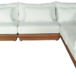 Mirella 149.75" Water Resistant Fabric Upholstered 6pc. Outdoor Patio Modular Sectional