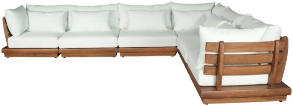 Mirella 149.75" Water Resistant Fabric Upholstered 6pc. Outdoor Patio Modular Sectional