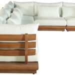 Mirella 149.75" Water Resistant Fabric Upholstered 6pc. Outdoor Patio Modular Sectional