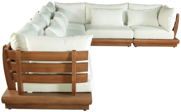 Mirella 149.75" Water Resistant Fabric Upholstered 6pc. Outdoor Patio Modular Sectional