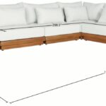 Mirella 149.75" Water Resistant Fabric Upholstered 6pc. Outdoor Patio Modular Sectional