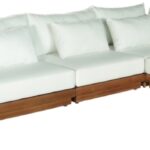 Mirella 149.75" Water Resistant Fabric Upholstered 6pc. Outdoor Patio Modular Sectional