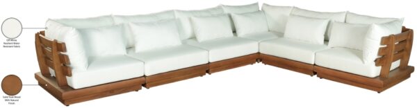 Mirella 149.75" Water Resistant Fabric Upholstered 6pc. Outdoor Patio Modular Sectional