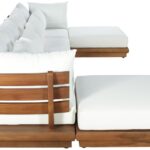 Mirella 149.75" Water Resistant Fabric Upholstered 6pc. Outdoor Patio Modular Sectional