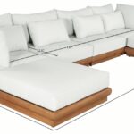 Mirella 149.75" Water Resistant Fabric Upholstered 6pc. Outdoor Patio Modular Sectional