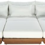 Mirella 112.75" Water Resistant Fabric Upholstered 6pc. Outdoor Patio Modular Sectional