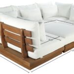 Mirella 112.75" Water Resistant Fabric Upholstered 6pc. Outdoor Patio Modular Sectional