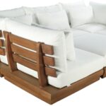 Mirella 112.75" Water Resistant Fabric Upholstered 6pc. Outdoor Patio Modular Sectional