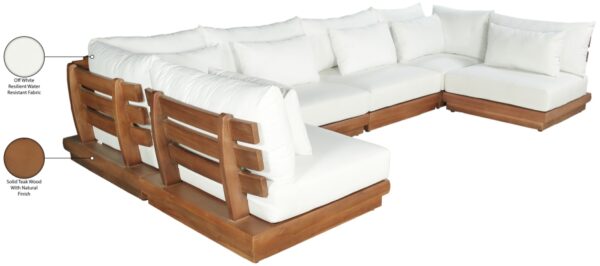 Mirella 149.75" Water Resistant Fabric Upholstered 6pc. Outdoor Patio Modular Sectional