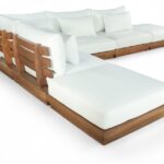 Mirella 149" Water Resistant Fabric Upholstered 6pc. Outdoor Patio Modular Sectional