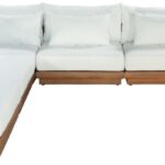 Mirella 149" Water Resistant Fabric Upholstered 6pc. Outdoor Patio Modular Sectional