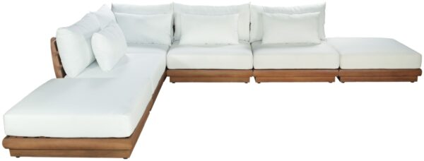 Mirella 149" Water Resistant Fabric Upholstered 6pc. Outdoor Patio Modular Sectional