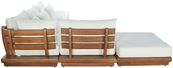 Mirella 149" Water Resistant Fabric Upholstered 6pc. Outdoor Patio Modular Sectional