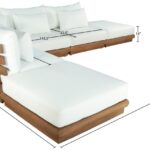 Mirella 149" Water Resistant Fabric Upholstered 6pc. Outdoor Patio Modular Sectional