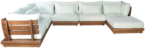 Mirella 149.75" Water Resistant Fabric Upholstered 7pc. Outdoor Patio Modular Sectional