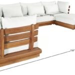 Mirella 149.75" Water Resistant Fabric Upholstered 7pc. Outdoor Patio Modular Sectional