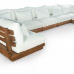 Mirella 186.75" Water Resistant Fabric Upholstered 7pc. Outdoor Patio Modular Sectional