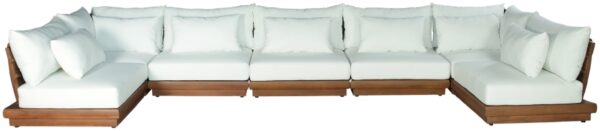 Mirella 186.75" Water Resistant Fabric Upholstered 7pc. Outdoor Patio Modular Sectional