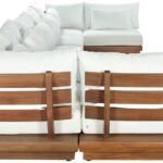 Mirella 186.75" Water Resistant Fabric Upholstered 7pc. Outdoor Patio Modular Sectional