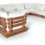 Mirella 149.75" Water Resistant Fabric Upholstered 8pc. Outdoor Patio Modular Sectional