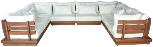 Mirella 149.75" Water Resistant Fabric Upholstered 8pc. Outdoor Patio Modular Sectional