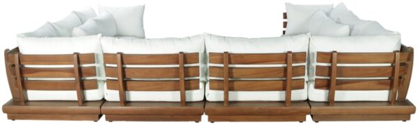 Mirella 149.75" Water Resistant Fabric Upholstered 8pc. Outdoor Patio Modular Sectional