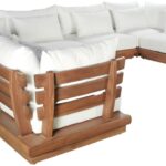 Mirella 149.75" Water Resistant Fabric Upholstered 8pc. Outdoor Patio Modular Sectional