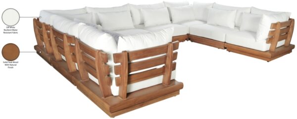 Mirella 149.75" Water Resistant Fabric Upholstered 8pc. Outdoor Patio Modular Sectional