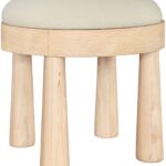 Larea Linen Textured Fabric Upholstered Ottoman