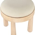 Larea Linen Textured Fabric Upholstered Ottoman