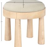 Larea Linen Textured Fabric Upholstered Ottoman