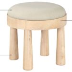 Larea Linen Textured Fabric Upholstered Ottoman