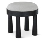 Larea Linen Textured Fabric Upholstered Ottoman