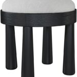 Larea Linen Textured Fabric Upholstered Ottoman