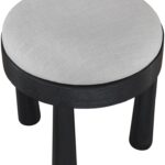 Larea Linen Textured Fabric Upholstered Ottoman