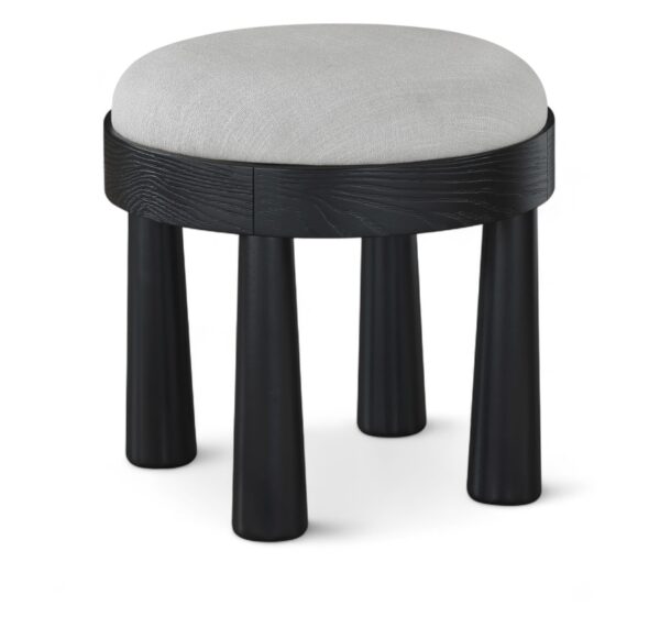 Larea Linen Textured Fabric Upholstered Ottoman
