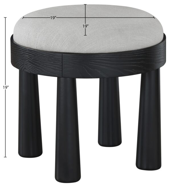 Larea Linen Textured Fabric Upholstered Ottoman
