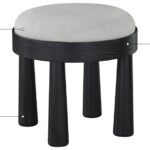Larea Linen Textured Fabric Upholstered Ottoman