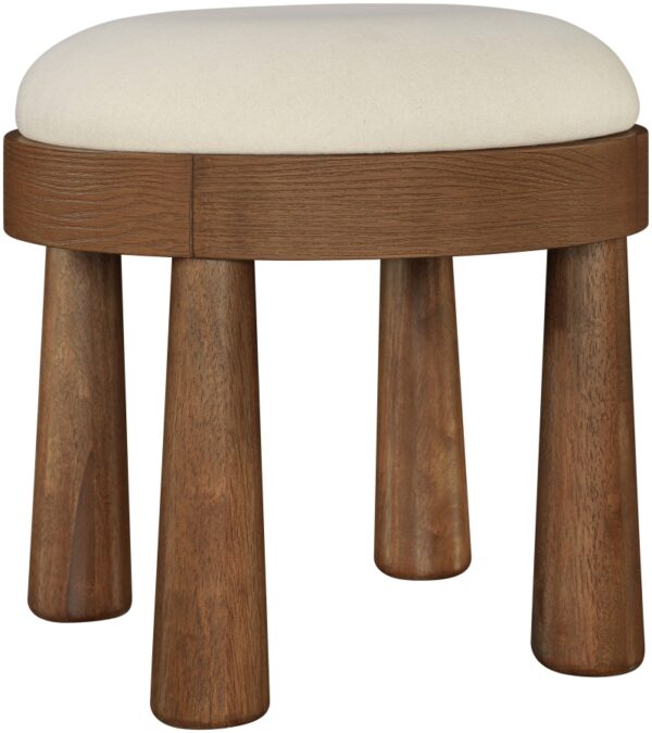 Larea Linen Textured Fabric Upholstered Ottoman