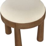 Larea Linen Textured Fabric Upholstered Ottoman