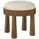 Larea Linen Textured Fabric Upholstered Ottoman